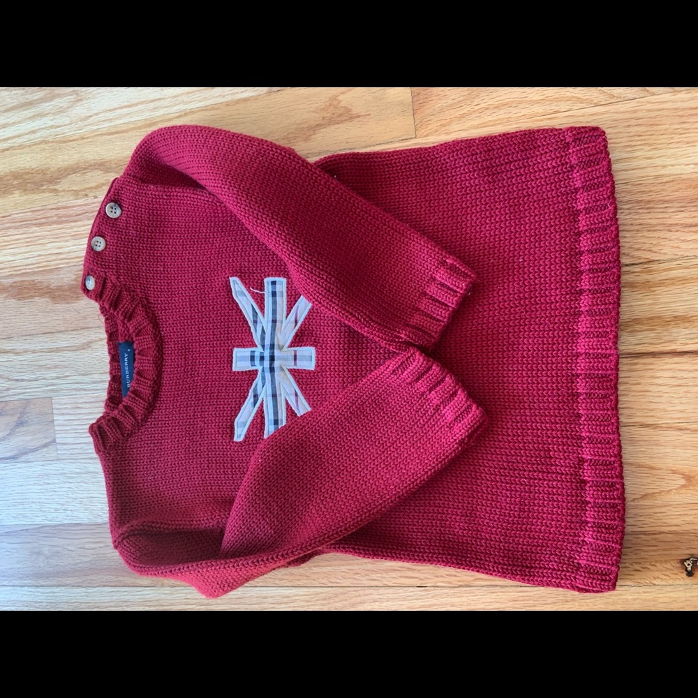 Boys Burberry burgundy sweater